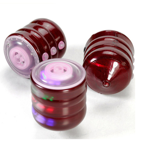 Imitation wood gyroscope electronic colorful light-up with music rotating transmitter flash electric toy stall supply hot sale