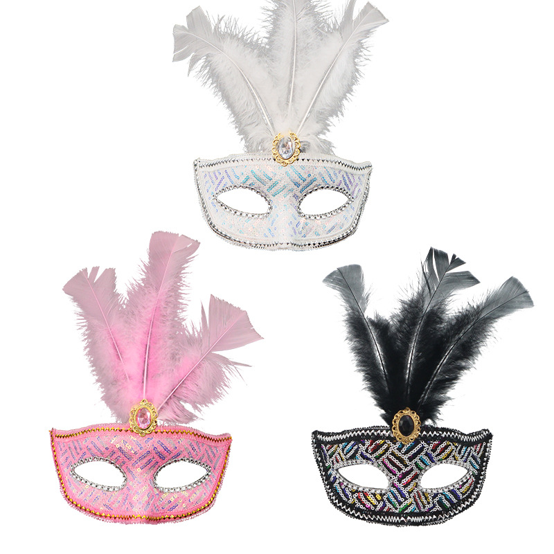 Halloween máscara de plumas de sequillas de carnaval fiesta de mascaras de navidad máscara de encaje sexy para mujeres TK