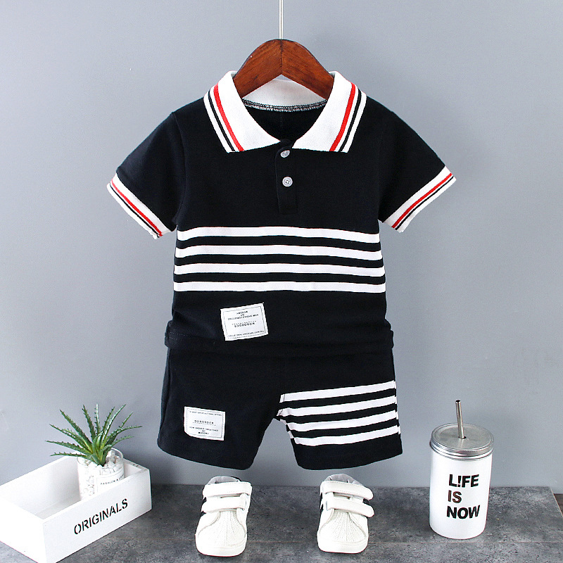 Bojiewen short-sleeved suit with four stripes and black