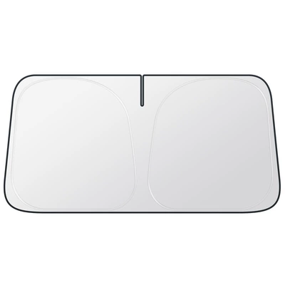 Car heat-insulating sunshade is foldable and storable, silver-coated front sunshade for sun protection and light blocking, laser sunshade (Sun shade) - silver-titanium-silver-large-size-14580