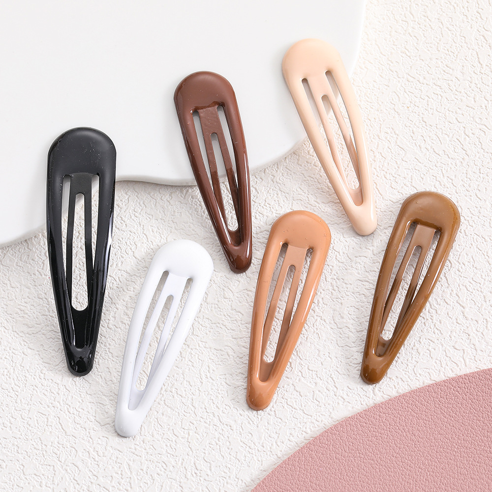 Coffee Colorful Oil Dripping Water Drop Clip Douyin Hot Selling Student Colorfulful Broken Hair Clip Female Back Head Side bb Clip Wholesale