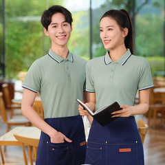 服務員工作服短袖火鍋燒烤奶茶飯店快餐飲店網咖啡餐廳夏裝t恤女