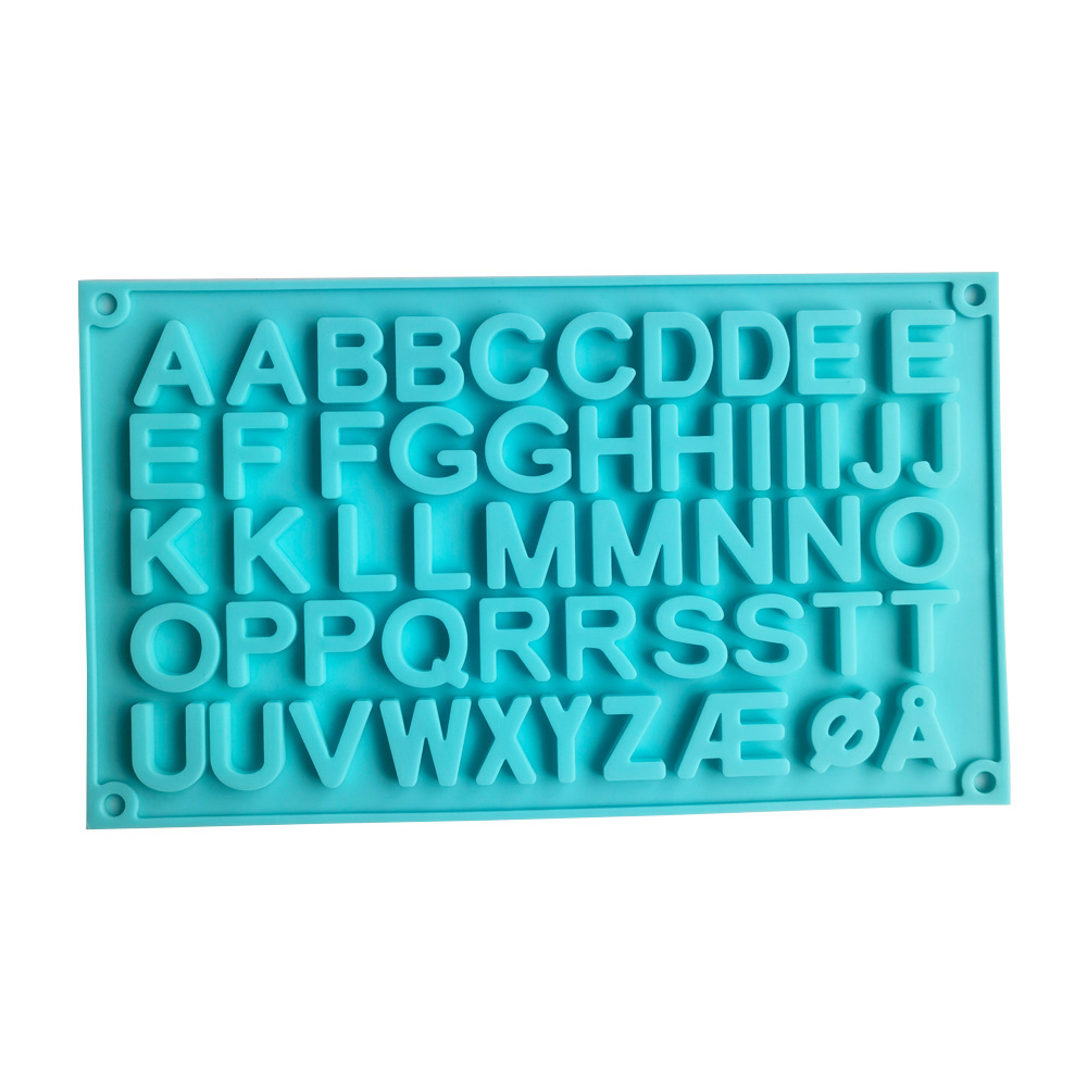 Dobles letras de chocolate transversal 199 molde de silicona pastel helado pudín molde de postre jabón utensilios