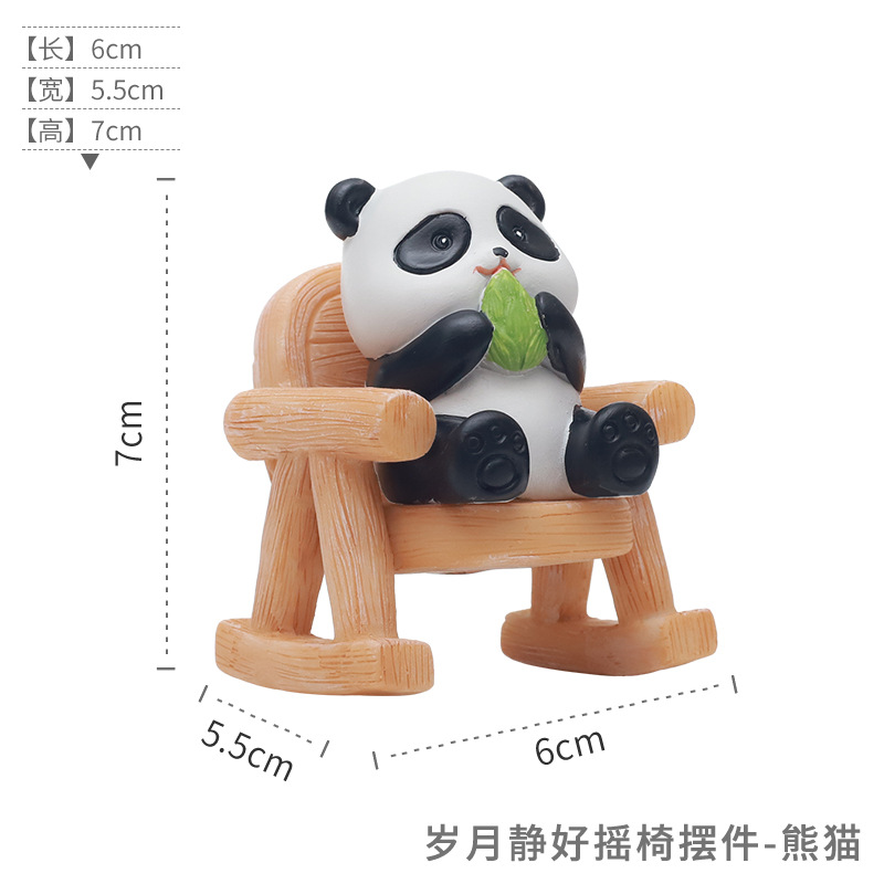Lindo Panda reclinable resina pequeña Decoración Oficina de moda de escritorio decoración creativa regalo de descompresión