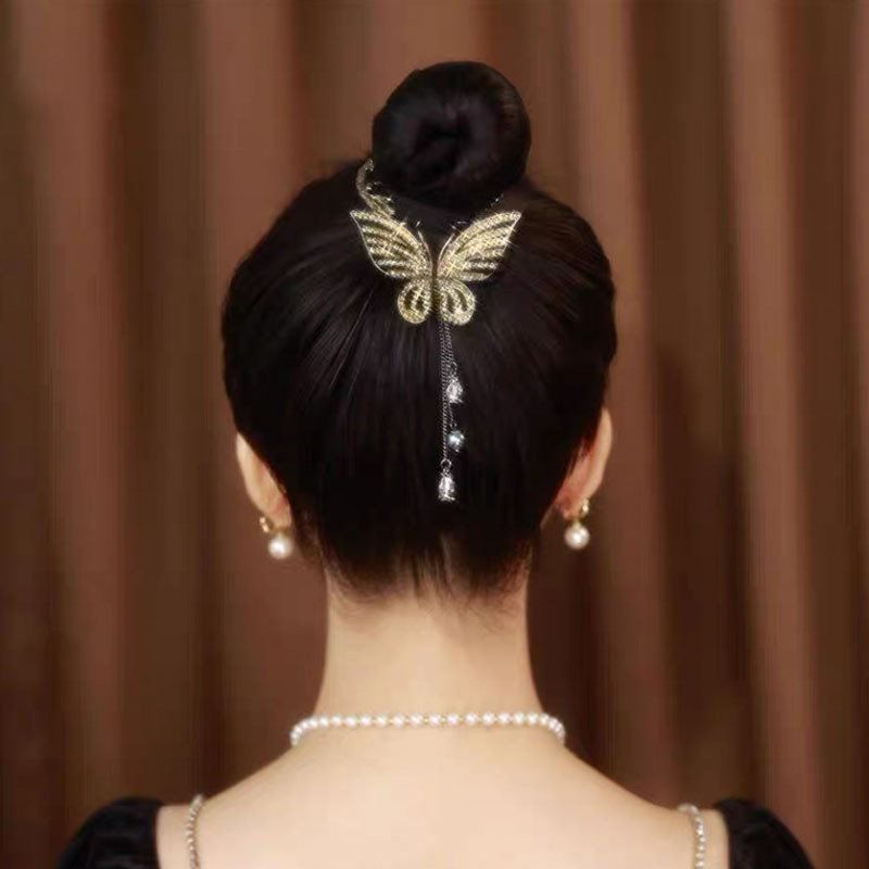 Fashion Butterfly Alloy Tassel Butterfly Artificial Gemstones Artificial Pearls Hair Buckle display picture 2