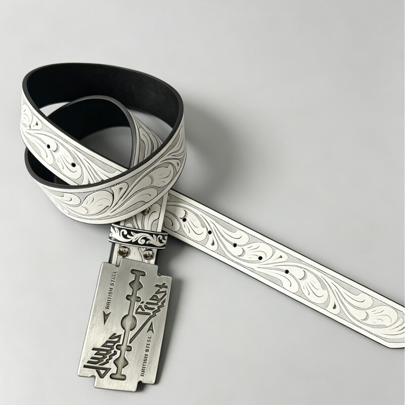 Steel-Patterned Blade, Floral Pattern Belt, Vintage Western Minimalist Commuter Belt, Retro Niche Steel-Patterned Blade, Floral Pattern Belt, Vintage Western Minimalist Commuter Belt, Retro Niche