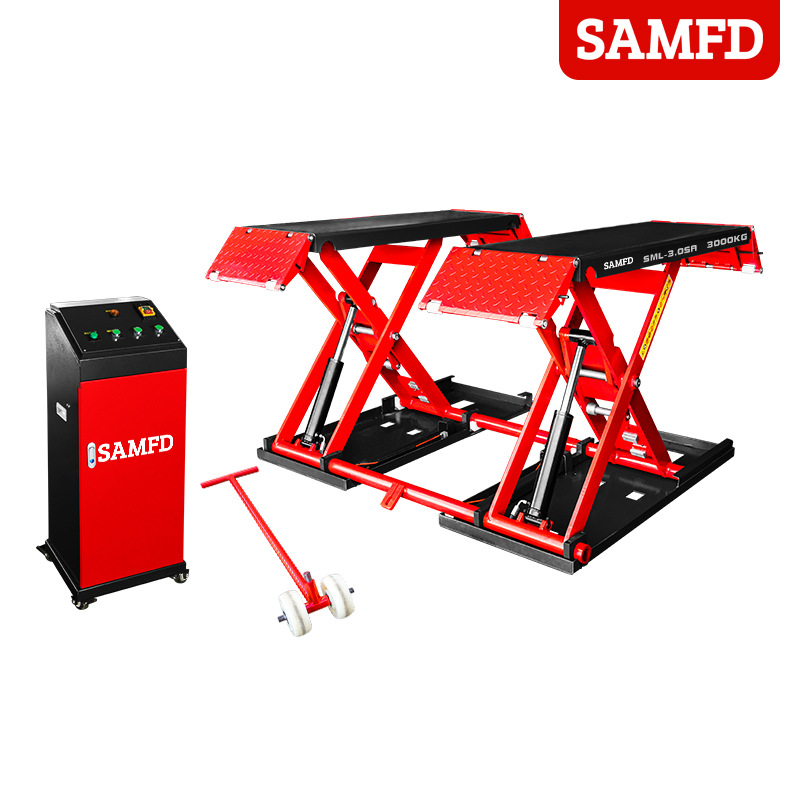 Elevador de cizalla de posición media móvil para automóvil Elevador de cizalla pequeño ultrafino instalación gratuita taller de reparación de automóviles