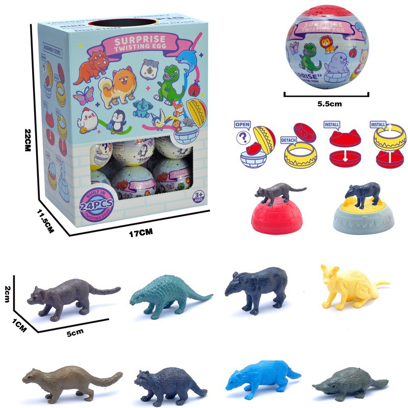 Juguetes transfronterizos de huevos para niños Simulación Animal Mundo Dinosaurios Huevos Dolores Mundo Modelo Ornamento Caja ciega lote