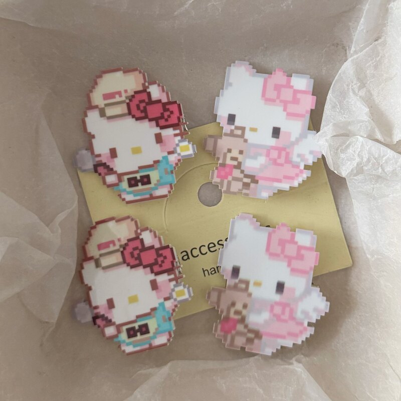 Large Acrylic Pink Cat Hair Clip Cartoon Sweet Girly Style Bangs Duckbill Clip Hairpin Hair Accessory Wholesale Clip