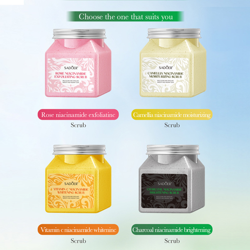 Cross-Border Sadoer Whitening Vitamin C Camellia Niacinamide Scrub Arabic Fragrance Full English Product
