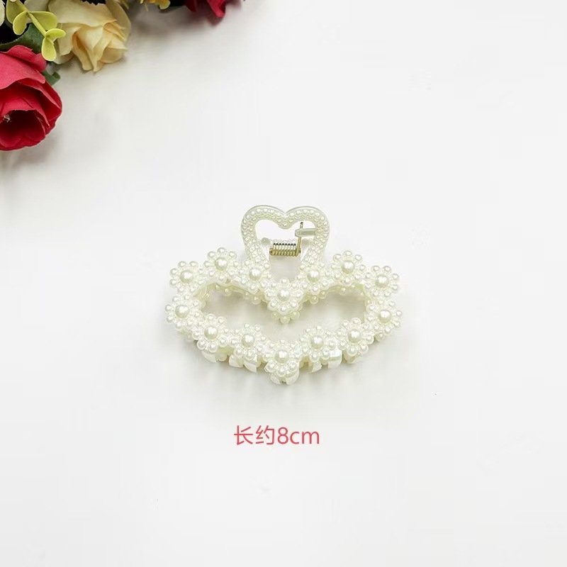 Wholesale Large Shark Clip Hair Accessories Pearl Hair Clips High-End Ponytail Clips Hair Clips Peach Heart Small Claw Clips Hat Accessories
