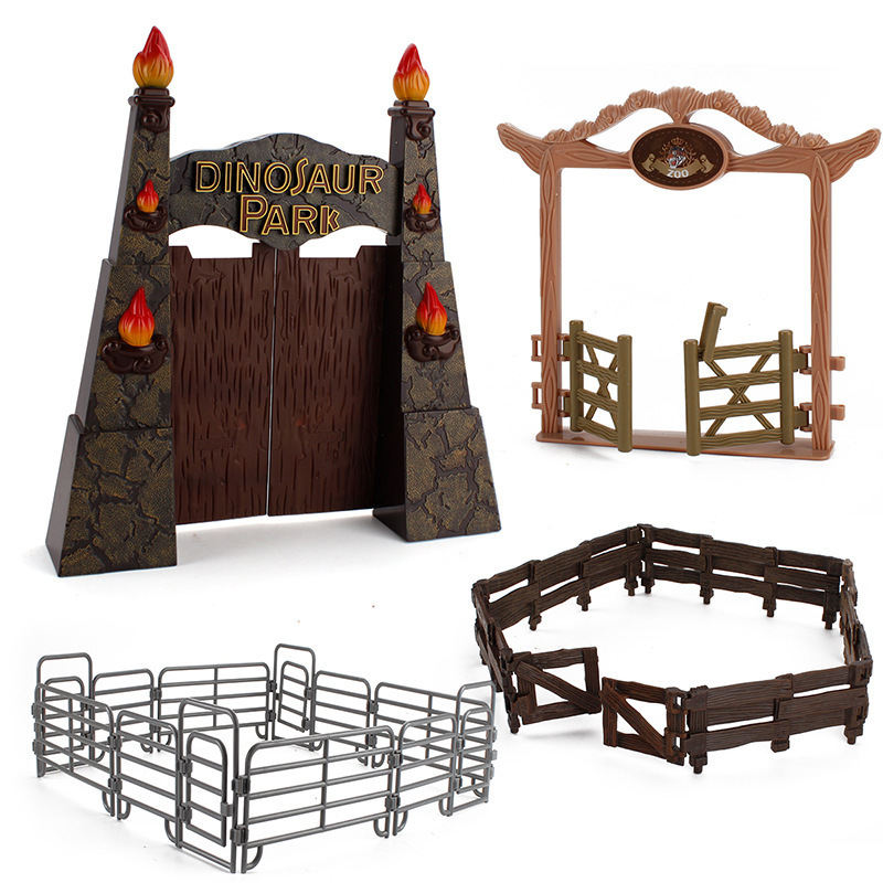 Animal Jurassic Simulation Farming and Ranch Scene Sand Table Ornaments Fence Gate Frame Door Frame Dinosaur Model Toy Animal Jurassic Simulation Farming and Ranch Scene Sand Table Ornaments Fence Gate Frame Door Frame Dinosaur Model Toy