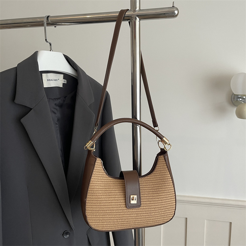Modische Geflochtene Strohtasche Für Damen Hand- Und Umhängetasche_voghion.com