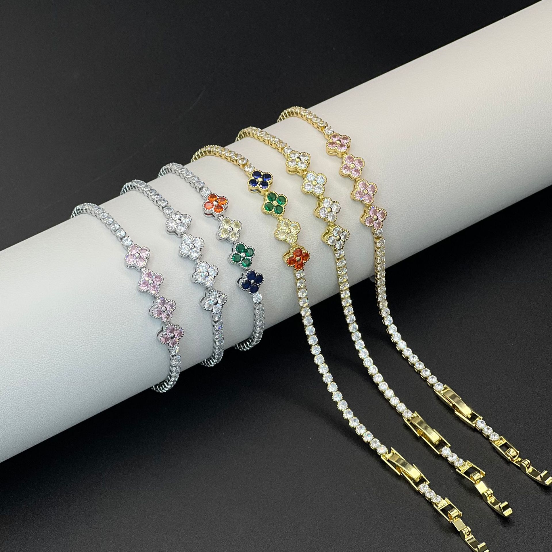 Men's Moissanite Tennis Chain Bracelet In Premium Titanium Steel_voghion.com
