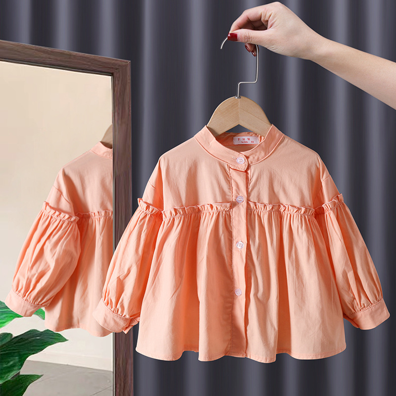 Ropa para niños niñas 2024 nueva camisa de otoño Camisa de estilo coreano para niños camisa de estilo universitario de bebé camisa de primavera y otoño camisa de fondo