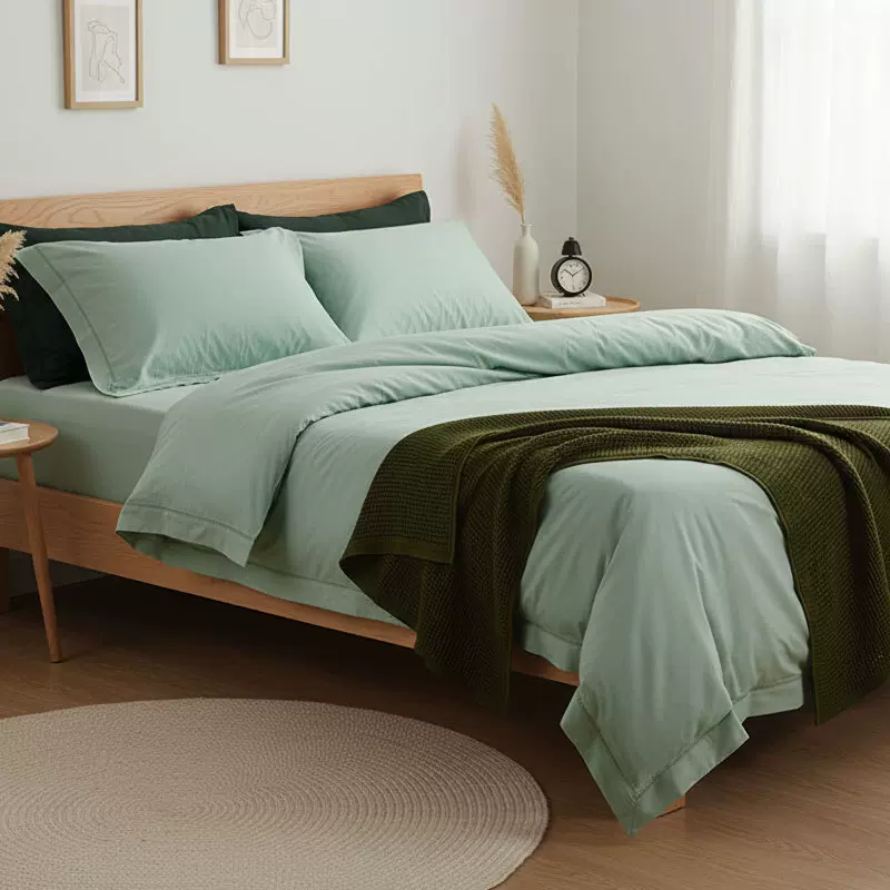 ins风长绒棉磨毛四件套简约镂空秋冬加厚裸睡纯棉床上用品批发