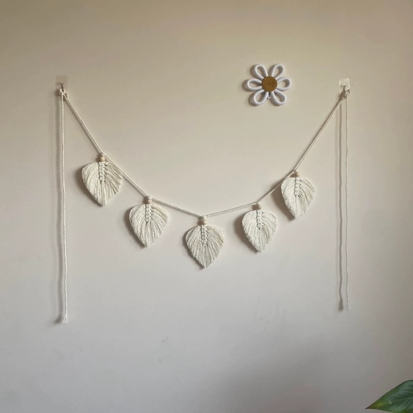 Новый стиль креативные листья гобелен богемный стиль ручной работы из хлопчатобумажной веревки комнаты настенный домашний настенный декор