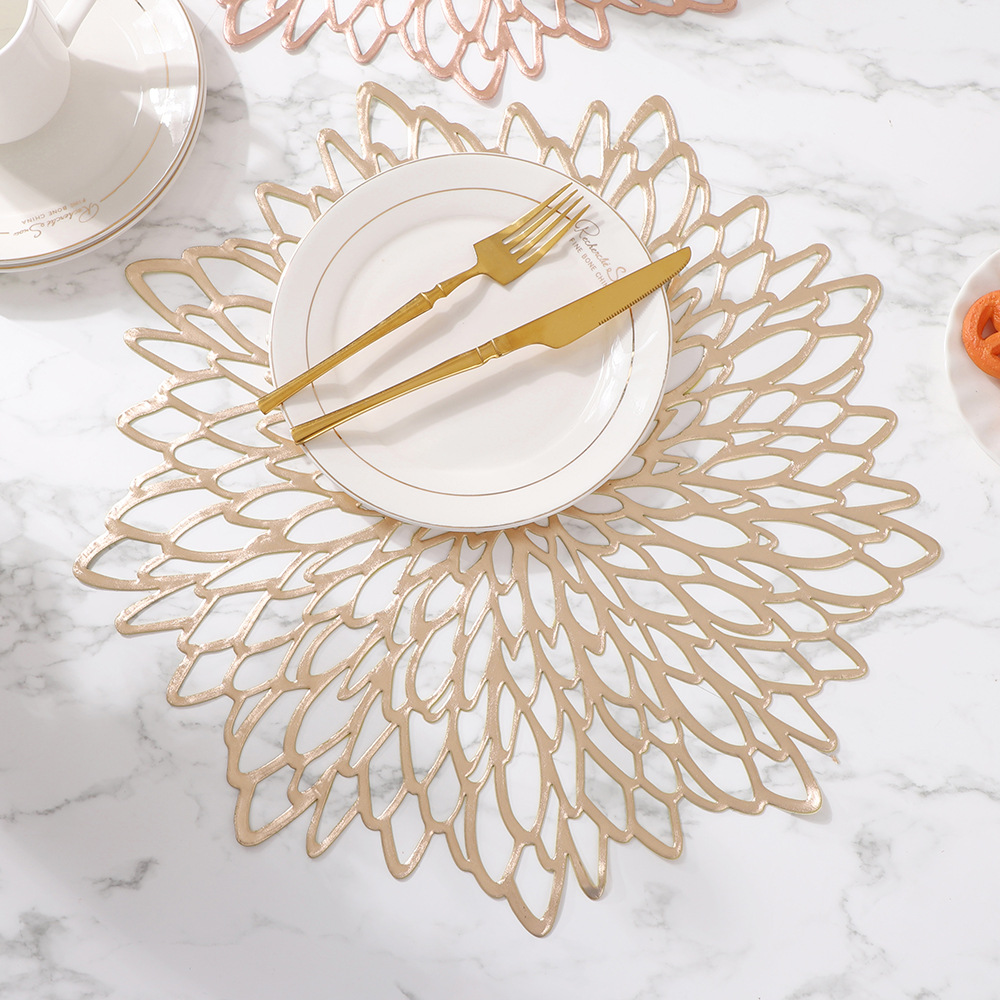 Venta caliente transfronteriza almohadilla de aislamiento de estampado en caliente de pvc sentido avanzado hogar estilo ins alfombra de mesa exterior protección de escritorio mantel occidental