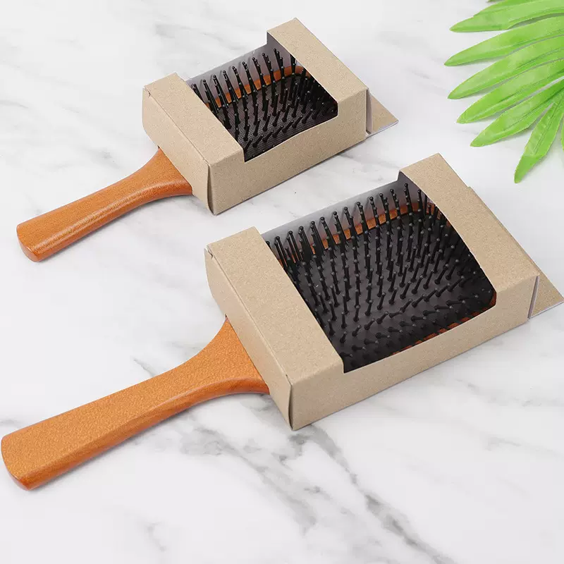 荷木质AVEDA艾凡达气垫直发梳子同款禾木气囊梳子带盒子批发