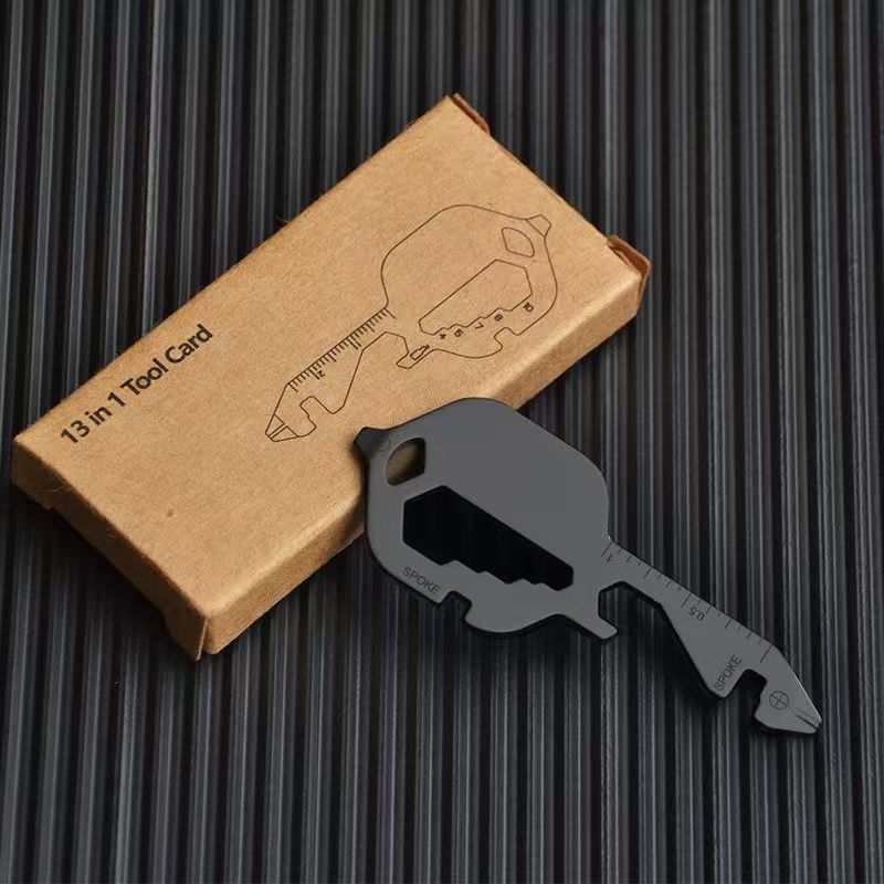 全钢创意迷你多功能工具卡户外DEC钥匙扣扳手开瓶器挂扣应急工具
