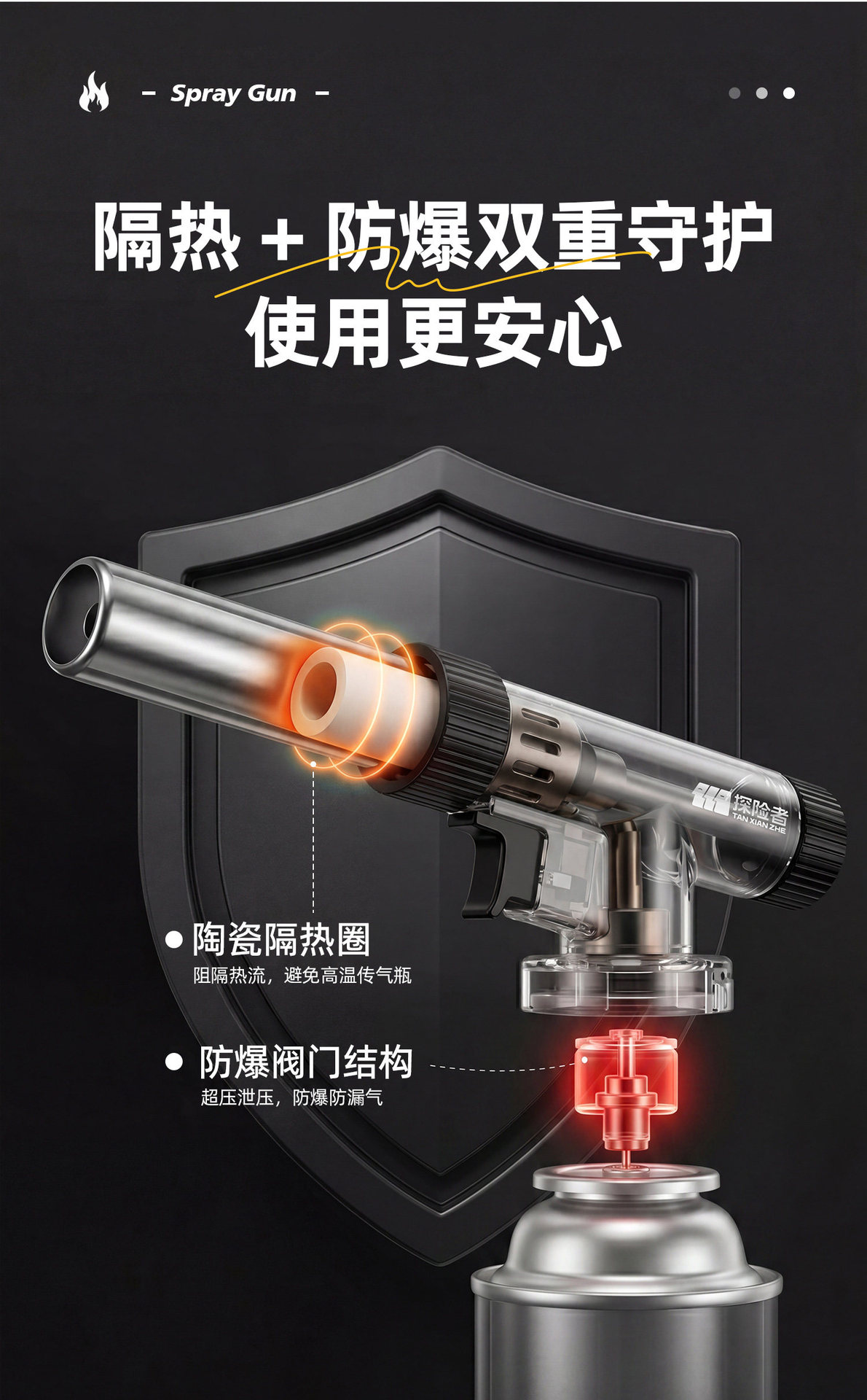 Household baking flame gun, camping stove, outdoor camping flame igniter, recommended gas flame gun