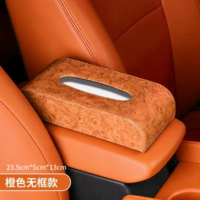 Car Tissue Box with a: Car tissue box/set - wood-grain-model-orange-without-steel-frame