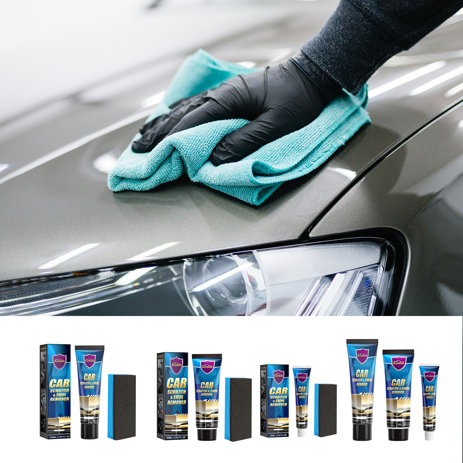Rayhong Car Scratch Repair Paste Car Maintenance Refurbish Paint Scratch Scuff Polish Touch-up Repair Paste