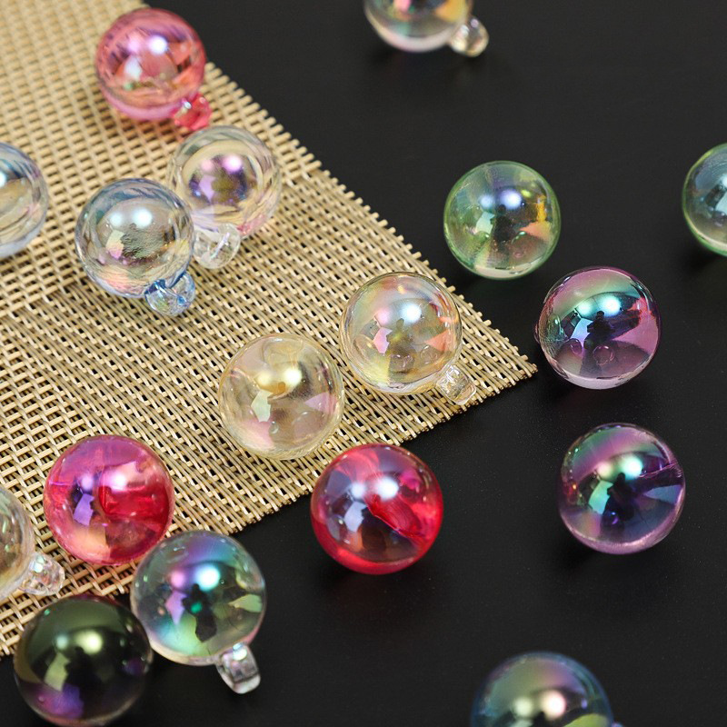 Acrylic Transparent Colorful Uv Electroplated Colorful Hanging Hole Beads DIY Accessories Pendant Loose Beads with Beads