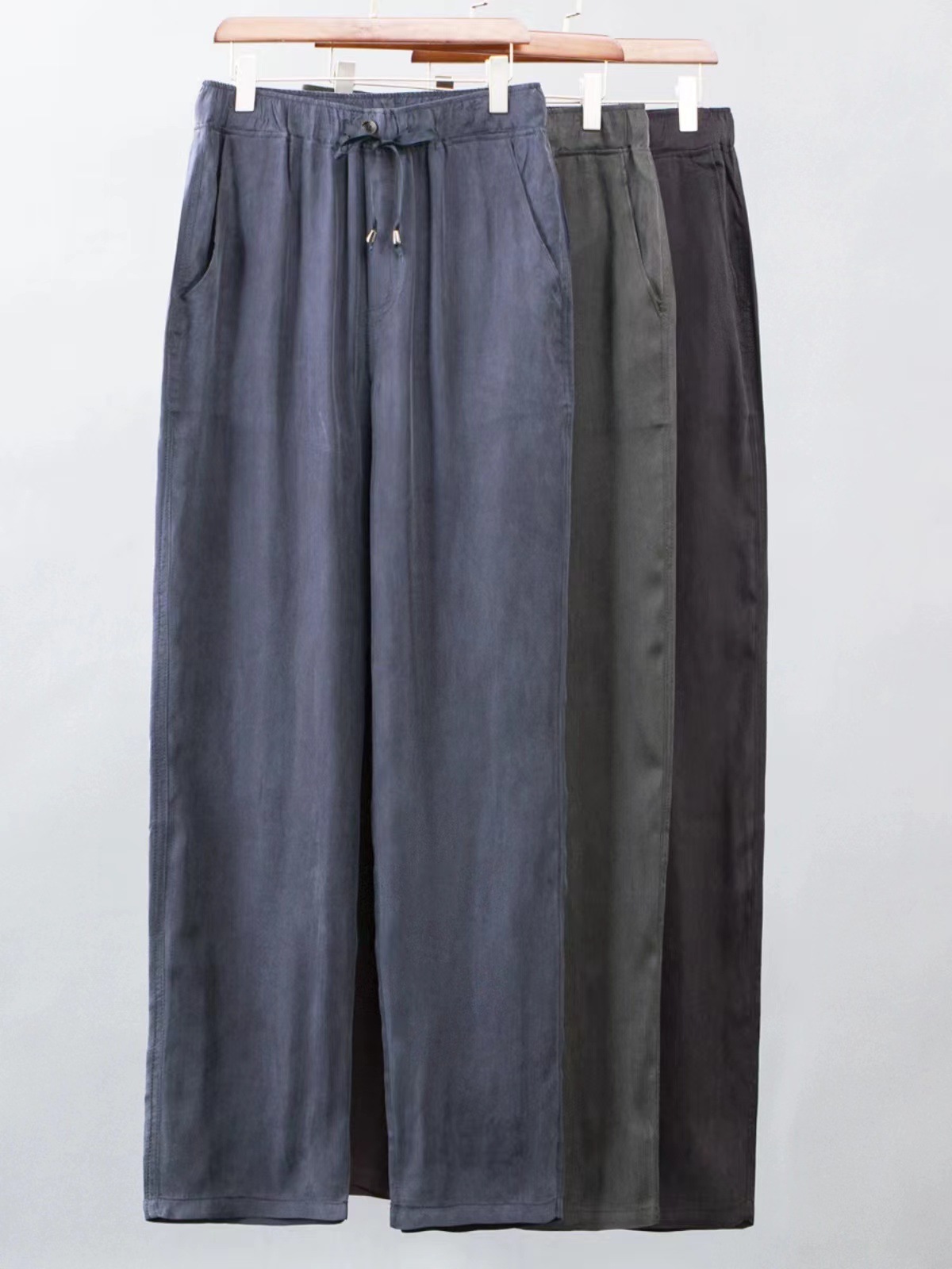 Summer copper thin silk trousers