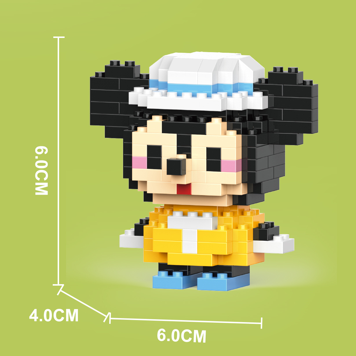 Compatible con LEGO gigante Panda flor azul lindo muñeca de dibujos animados montado bloques construcción juguete para niños puesto caja ciega al por mayor