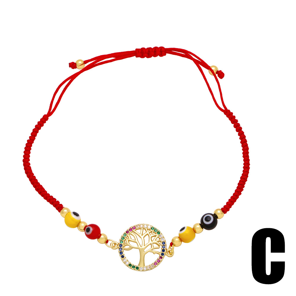 Fashion Eye Copper Braid Zircon Bracelets 1 Piece