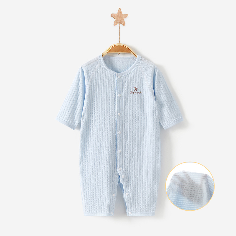 Mono de bebé para verano, traje fino de manga larga con aire acondicionado, ropa de algodón puro para recién nacidos, conjunto de verano para niños y niñas.