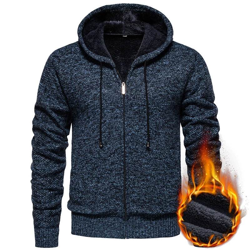 Осенний и зимний новый свитер мужское пальто корейская мода повседневный вязаный кардиган мужской свитер с капюшоном