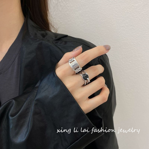 Ring does not fade ins high-end cold style niche wholesale retro opening new jewelry women's heavy industry ring