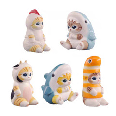 Shark Cat Model Figure Motherland Edition Animal Chicken Sheep Cat Cake Ornament Blind Box Claw Machine Doll
