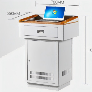 Multimedia Podium Wooden Handrail Podium Teacher's Desk Products Can Be Customized According to Requirements