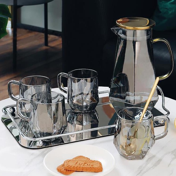 Light Luxury Water Set Household Living Room Advanced Glass Drinking Cup Household Tea Cup Kettle Hospitality Cup Light Luxury Water Set Household Living Room Advanced Glass Drinking Cup Household Tea Cup Kettle Hospitality Cup