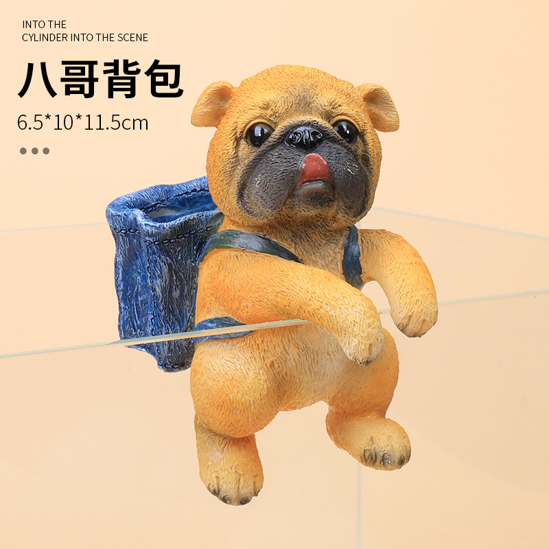 Macetas de jardín, peceras, mochilas, decoraciones de conejos y koalas, mochilas creativas con forma de pecera, adornos para perros, macetas verdes.