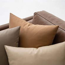 高克重仿牛皮 高端抱枕沙发客厅靠枕套汽车pu皮护腰大靠背垫批发