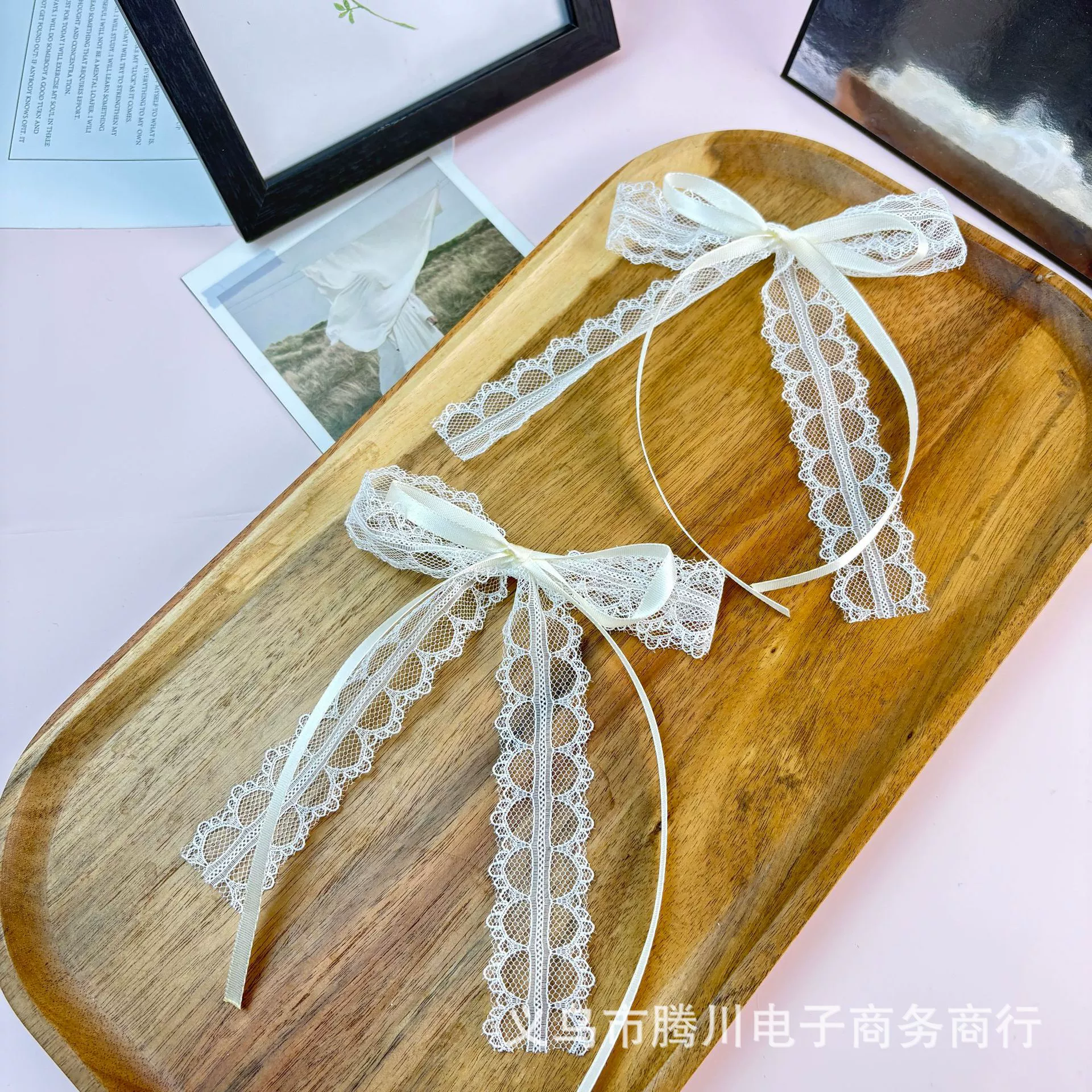 Корейская версия свежей ткани вышивка двойной бант головные уборы Заколки для волос Аксессуары для обуви и головных уборов