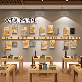 汉字演变发展线书法教室布置装饰环创互动墙贴班级文化培训吊饰
