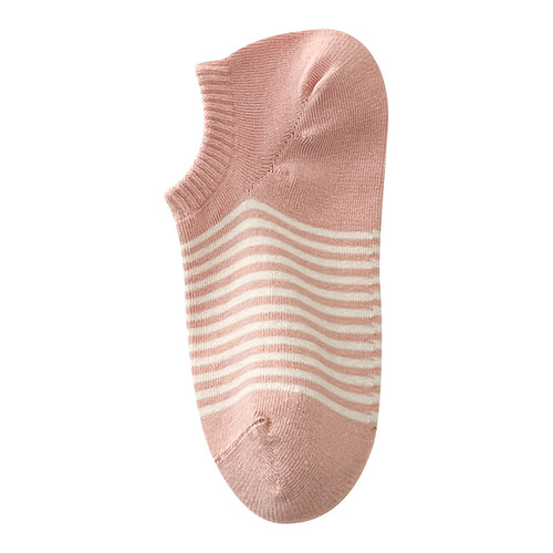 Boat socks for women in summer, invisible and non-falling, anti-odor and sweat-absorbent, spring versatile Japanese simple striped women's socks
