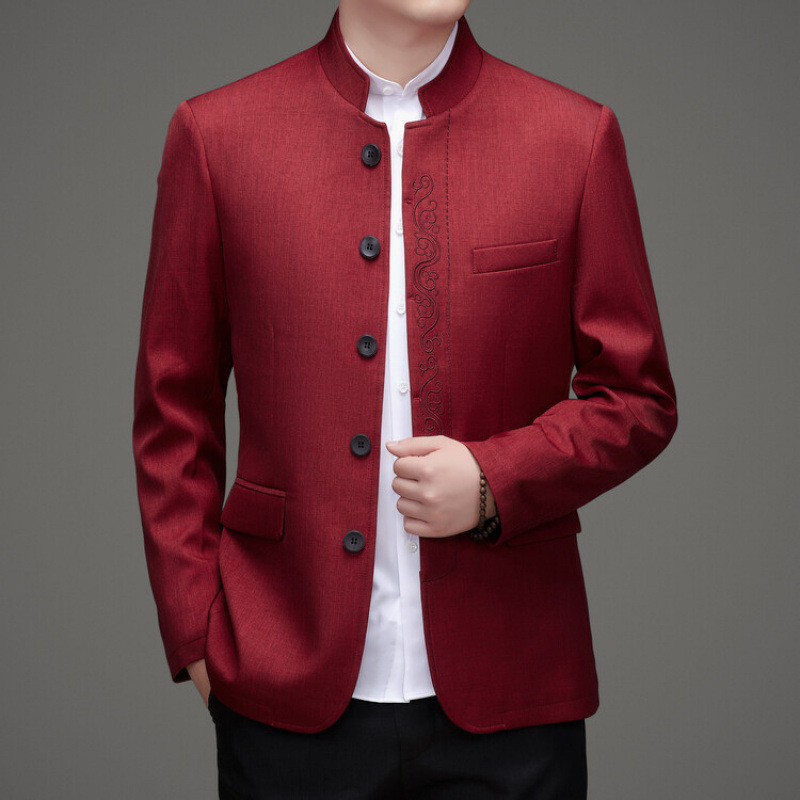 2025 Autumn Zhongshan Suit, Chinese Style Western Suits, Youthful Chinese Stand-up Collar Suits, Chinese Formal Wear, Tang Suit, Father's Outerwear