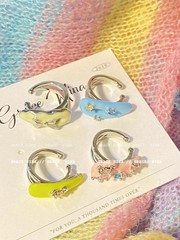 Youth Diary~Colorful, Gorgeous, Cute Bone Hair Clips, Refined Luxury Women's Hair Accessories, No Piercing Minority Design Earrings