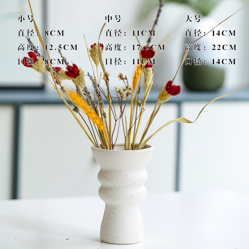 Jarrón hidropónico de cerámica esmerilada para flores secas, arreglo floral simple y fresco, decoración minimalista para el hogar y la oficina, color esmaltado.