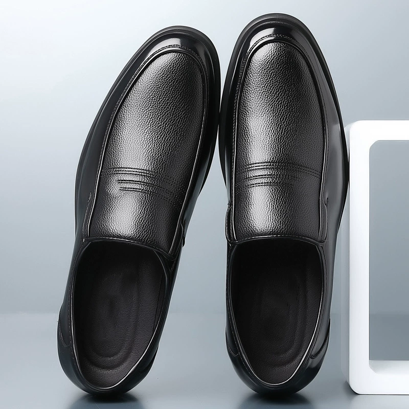 Мужская кожаная обувь, мужская Весенняя Деловая одежда из натуральной кожи, мужская обувь, повседневная обувь из черной воловьей кожи, обувь для пап среднего и пожилого возраста