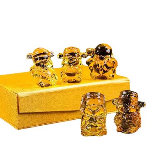Factory direct sales crystal five-way God of Wealth, glass Jucai home decoration ornaments, opening gifts, living room decorations