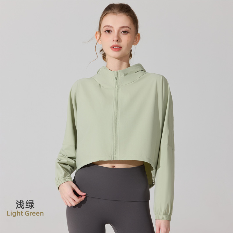 Hijo original chaqueta de protección solar anti-UV camisa de manga larga chaqueta de seda de hielo chaqueta de sensación fría chaqueta de yoga de fitness al aire libre chaqueta superior image 7