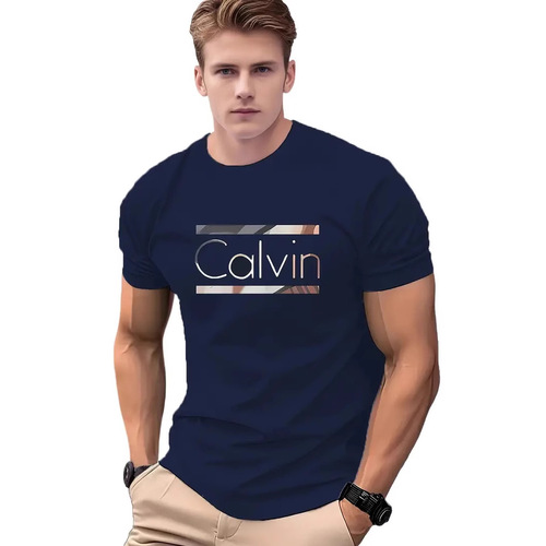 Cross-border European and American new TEMU fashionable trendy letter-printed men's crew neck mesh T-shirt