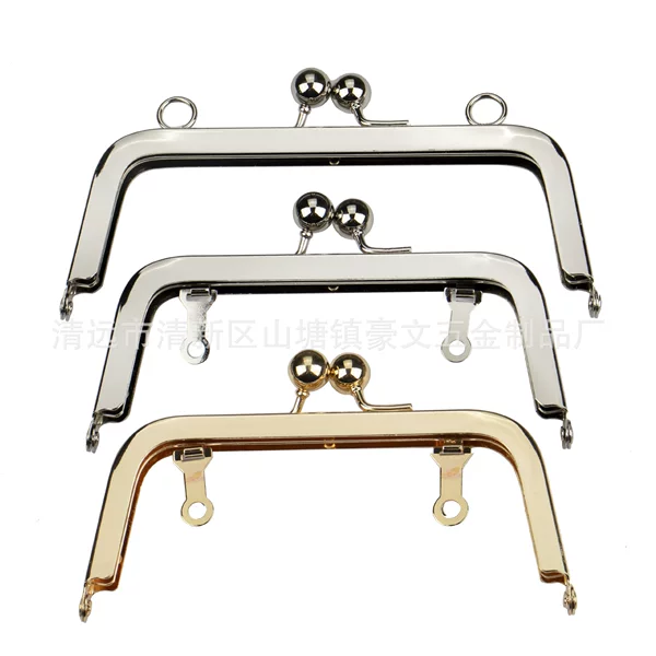 Guangzhou Direct Sales Spot 14-16cm Trapezoidal Smooth Non-Hole Bead Head Three-Color Gold Hand Pressure Hole with Screws